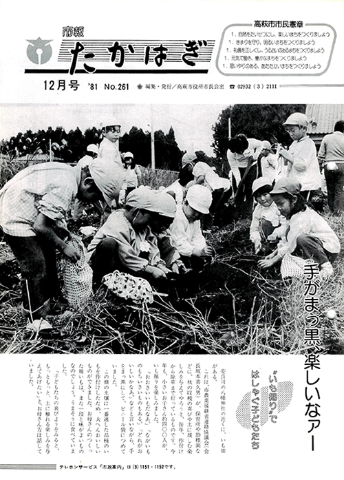 市報たかはぎ 1981年12月の表紙