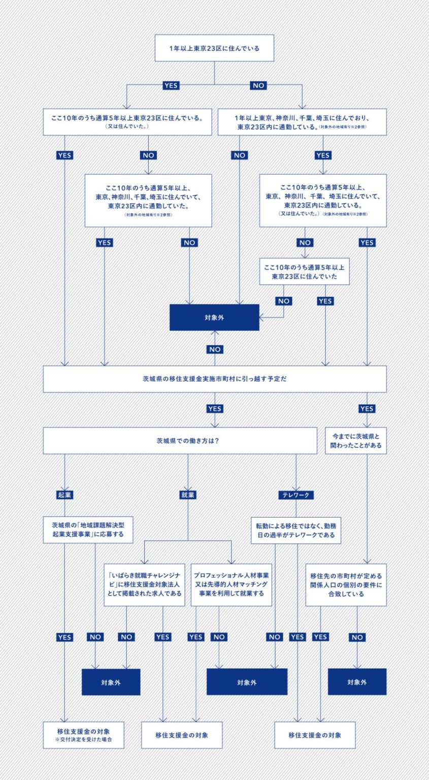 移住支援金の対象者フロー