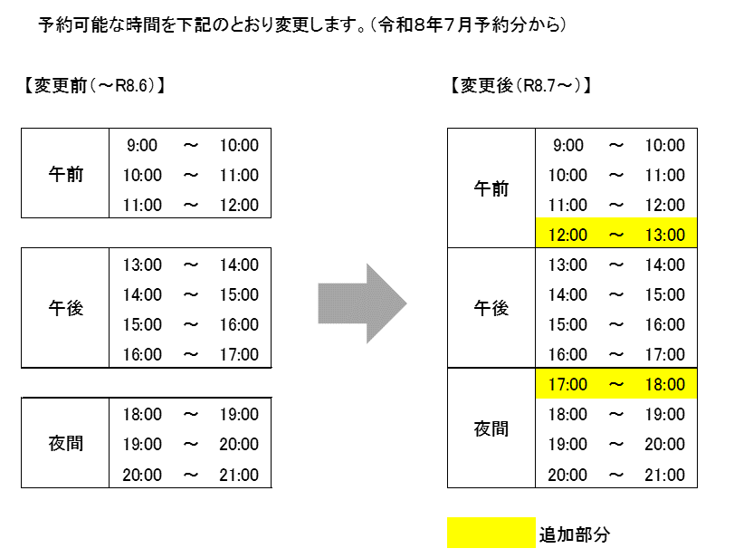 高浜人工芝G予約時間変更(案内)